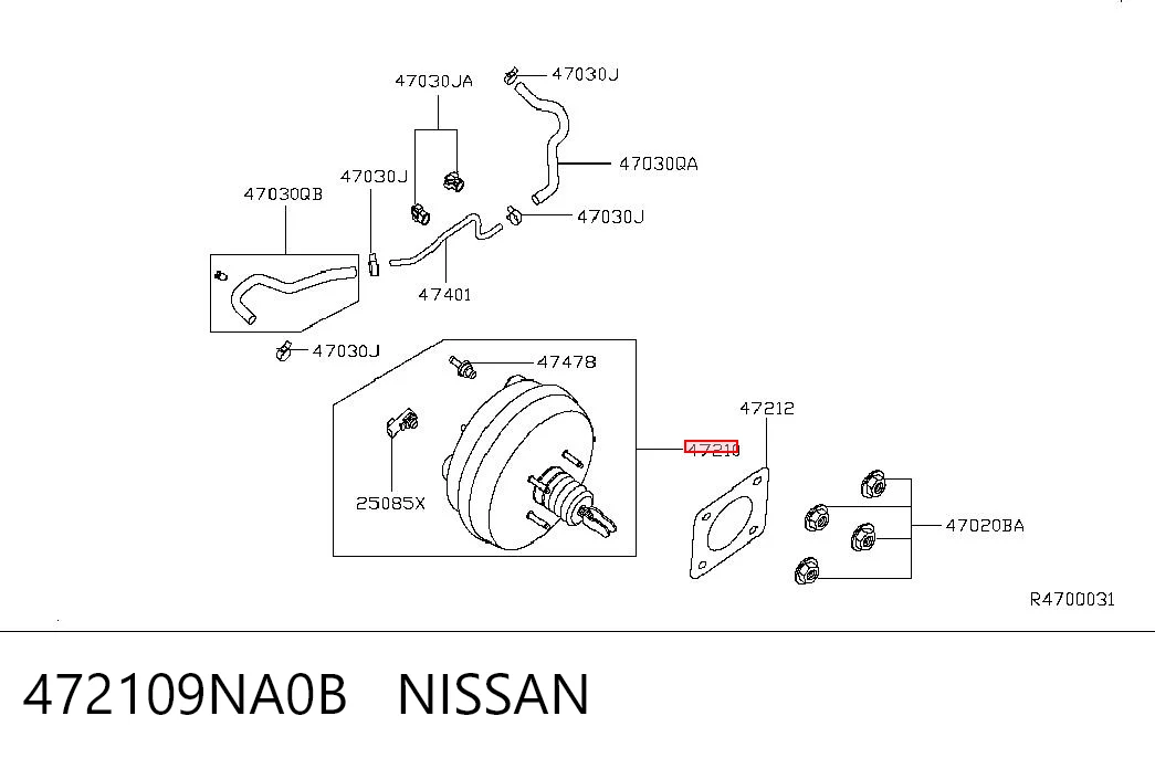 472109NA0B Nissan/Infiniti Підсилювач гальм вакуумний