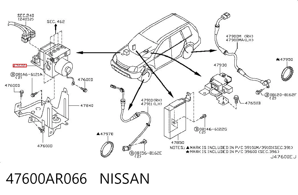 Блок управління АБС (ABS) на Nissan X-Trail  T30