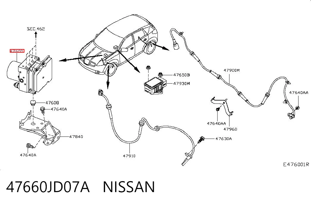 Блок управління АБС (ABS) на Nissan Qashqai I J10