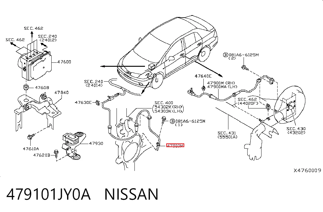 Датчик ABS передній Nissan Tiida седан (SC11X) (2007 - 2012) ціна, від 17.86 USD