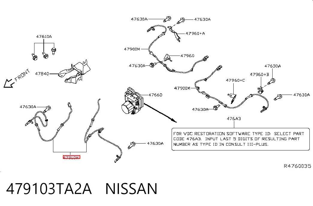 Датчик ABS передній Nissan Altima L33 седан (2012 - 2018) ціна, від 13.43 USD