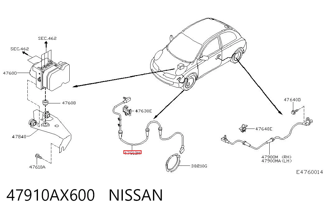 Купити Датчик АБС передній Nissan Note  E11