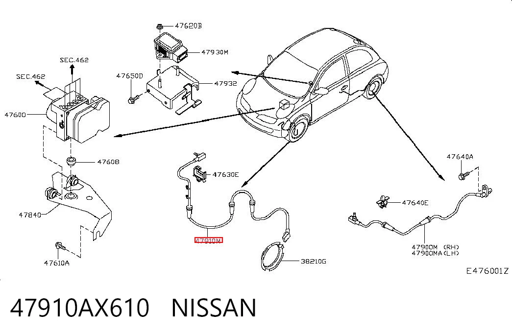  Датчик АБС передній Nissan Note 