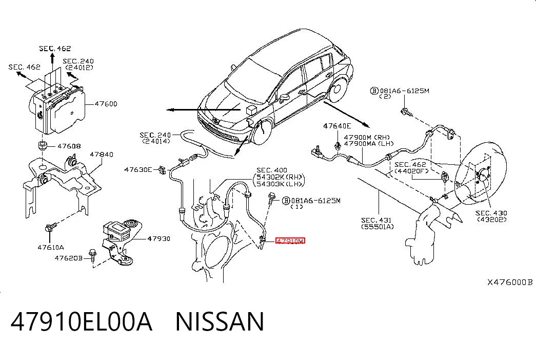  Датчик АБС передній Nissan Tiida 