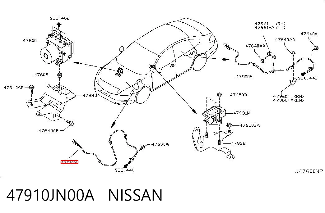 Купити Датчик АБС передній Nissan Teana  J32