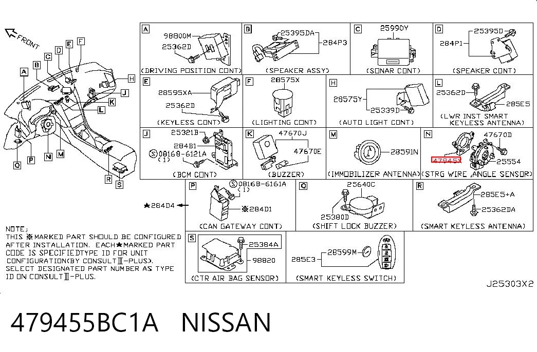 479455BC1A Nissan/Infiniti Датчик кута повороту керма