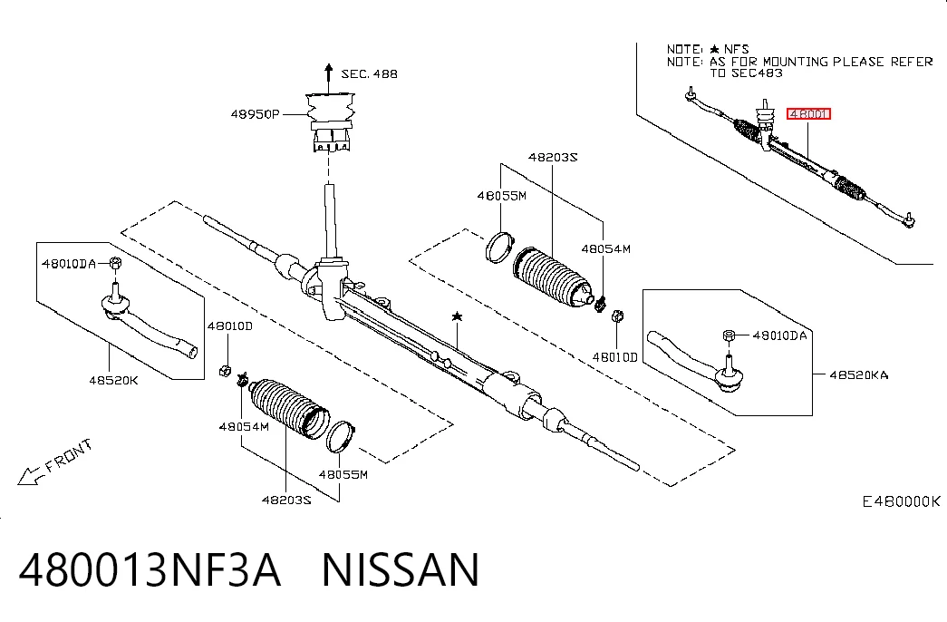 Купити Рульова рейка Nissan LEAF I ZE0U