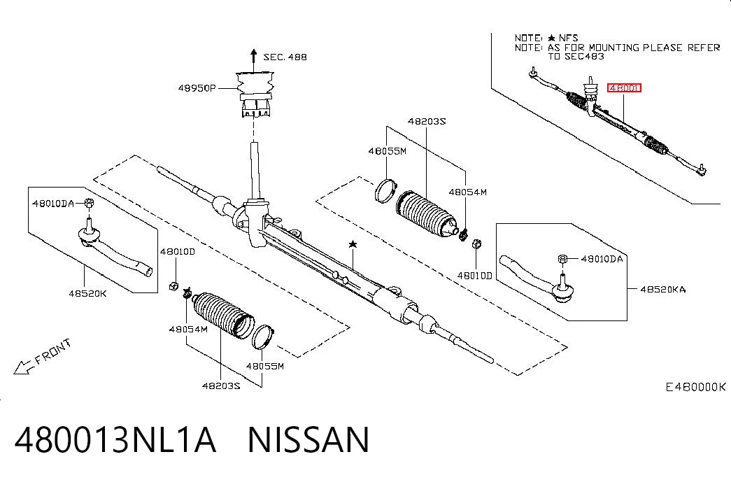  Рульова рейка Nissan LEAF 1
