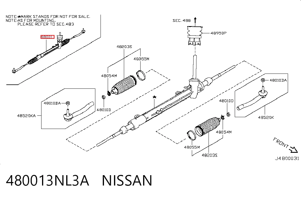 Управління рульове в зборі Nissan LEAF I хетчбек (ZE0) (2010 - 2012) ціна, від 183.13 USD