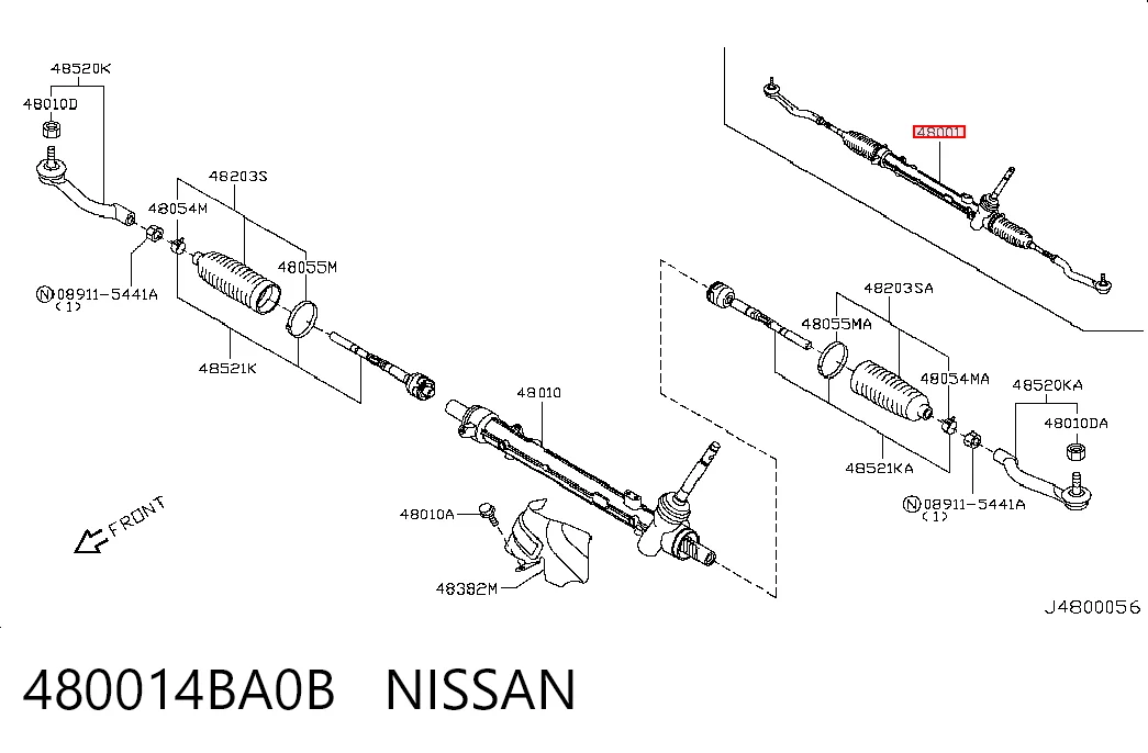 Кермова рейка Nissan Rogue 