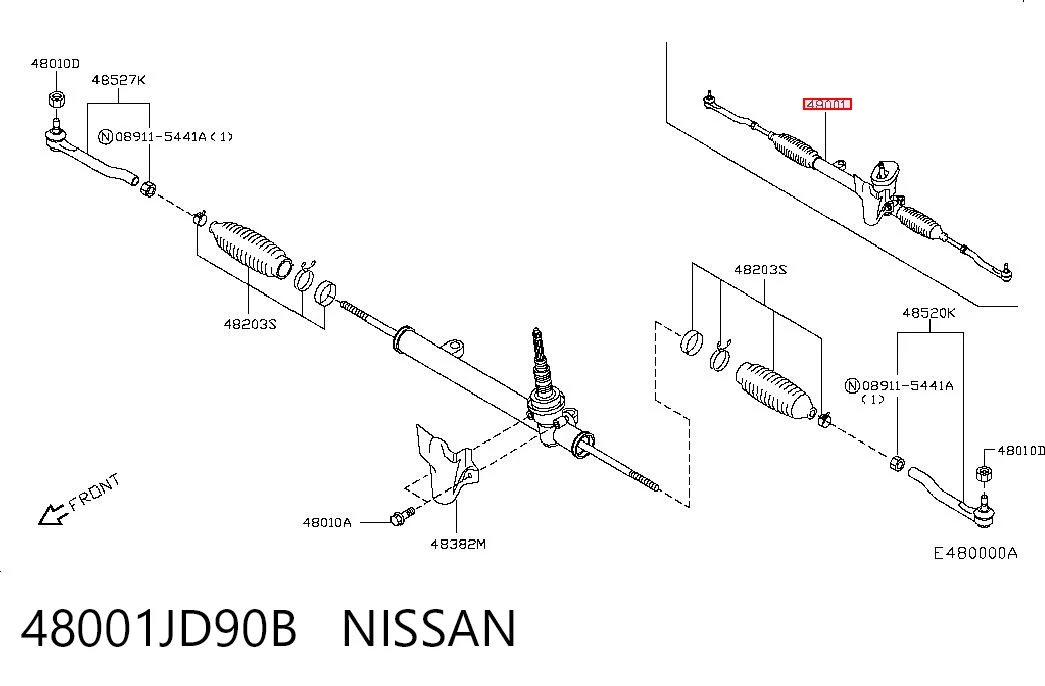 Рейковий рульовий механізм на Nissan Qashqai I J10