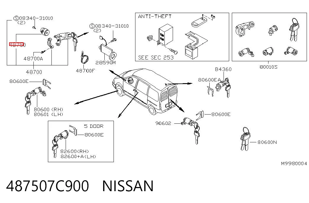 Купити Контактна група Nissan Vanette CARGO C23