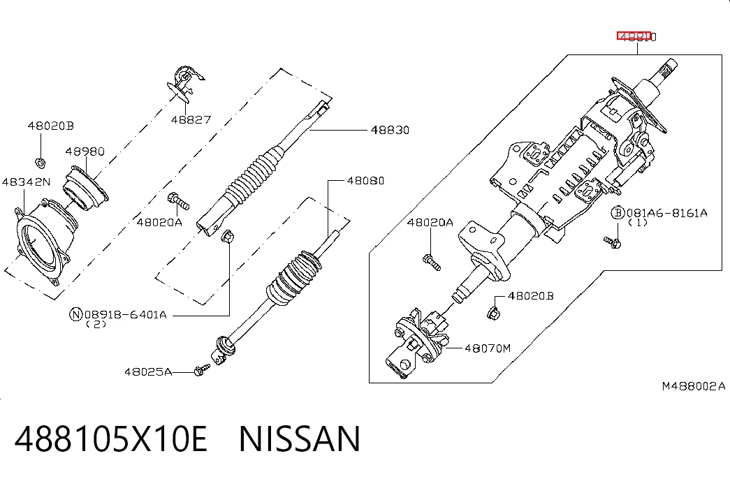 Колонка рульового управління на Nissan Navara NP300 III D40