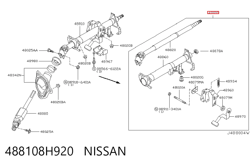 Колонка рульового управління на Nissan X-Trail  T30