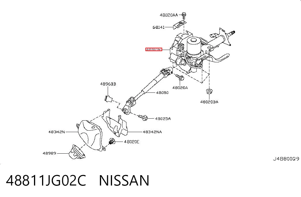 Колонка рульового управління на Nissan X-Trail  T31