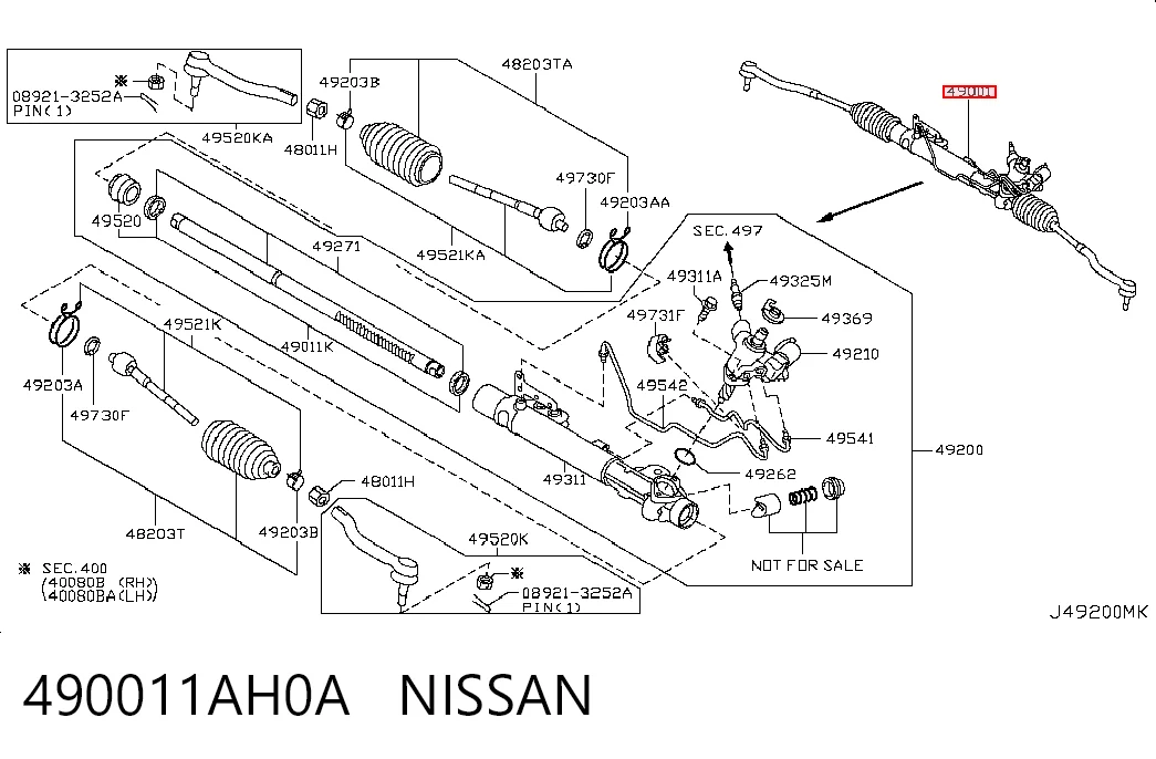 Управління рульове в зборі Nissan Murano позашляховик (Z51) (2007 - 2014) ціна, від 286.24 USD