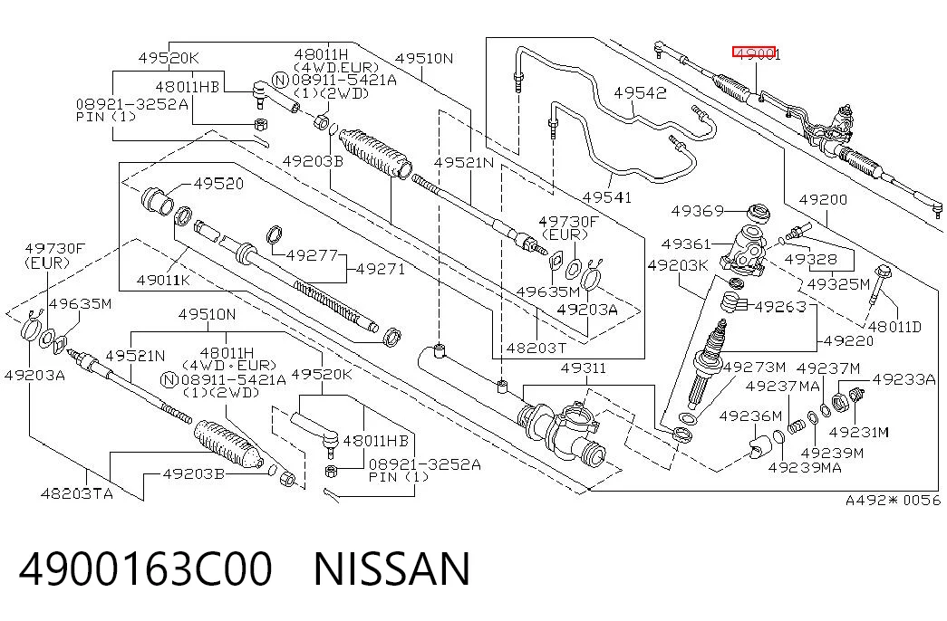 Управління рульове в зборі Nissan Sunny III седан (N14) (1990 - 1995) ціна, від 113.38 USD
