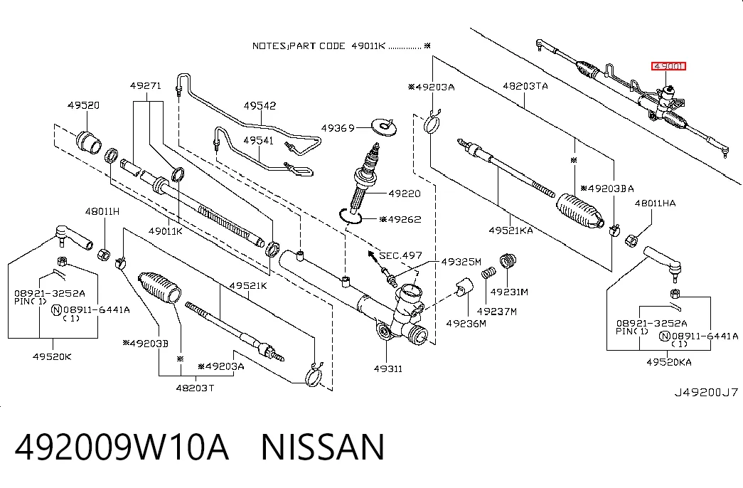 Купити Рульова рейка Nissan Teana  J31
