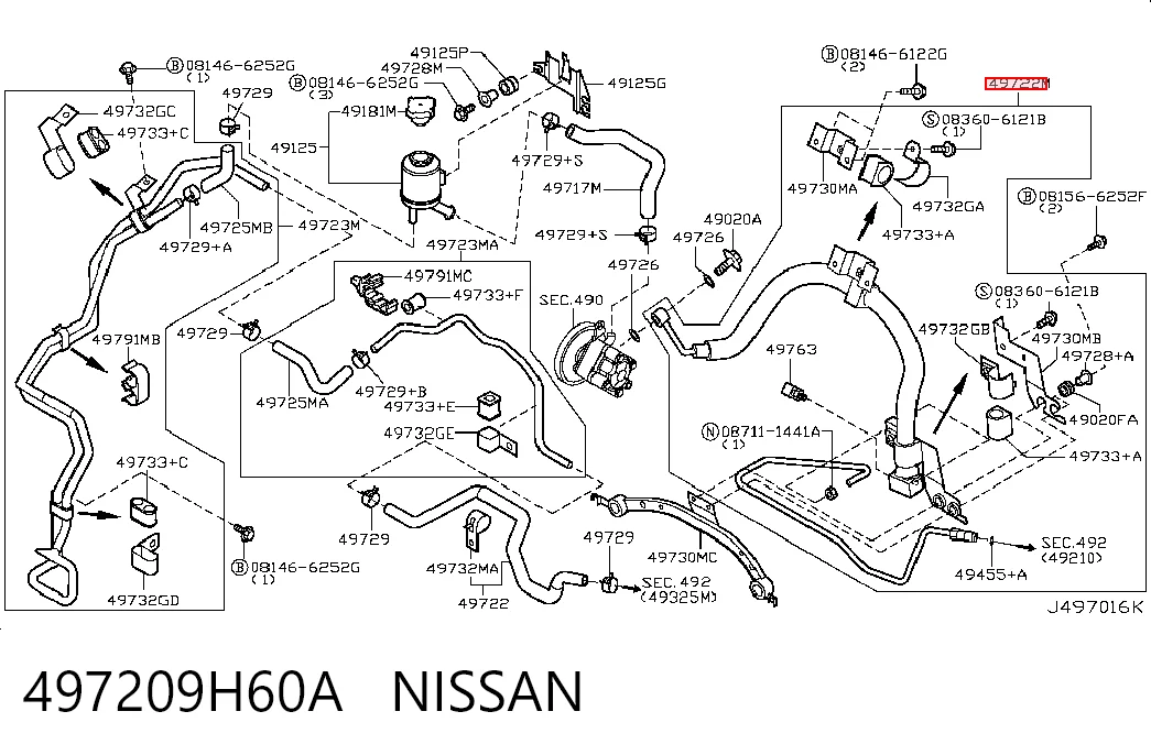 Трубка високого тиску ГПК на Nissan X-Trail  T30