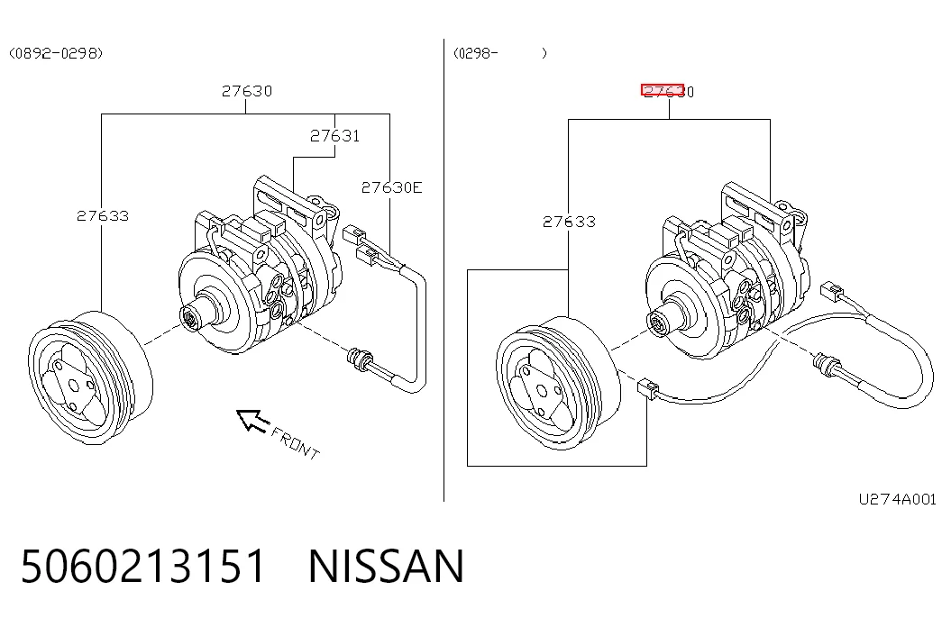 Компресор холодоагенту на Nissan Micra  K11