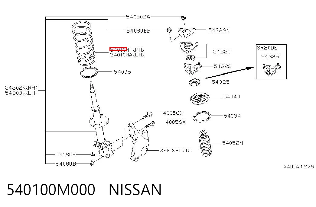 Пружина передня SA540100M000 Sensen