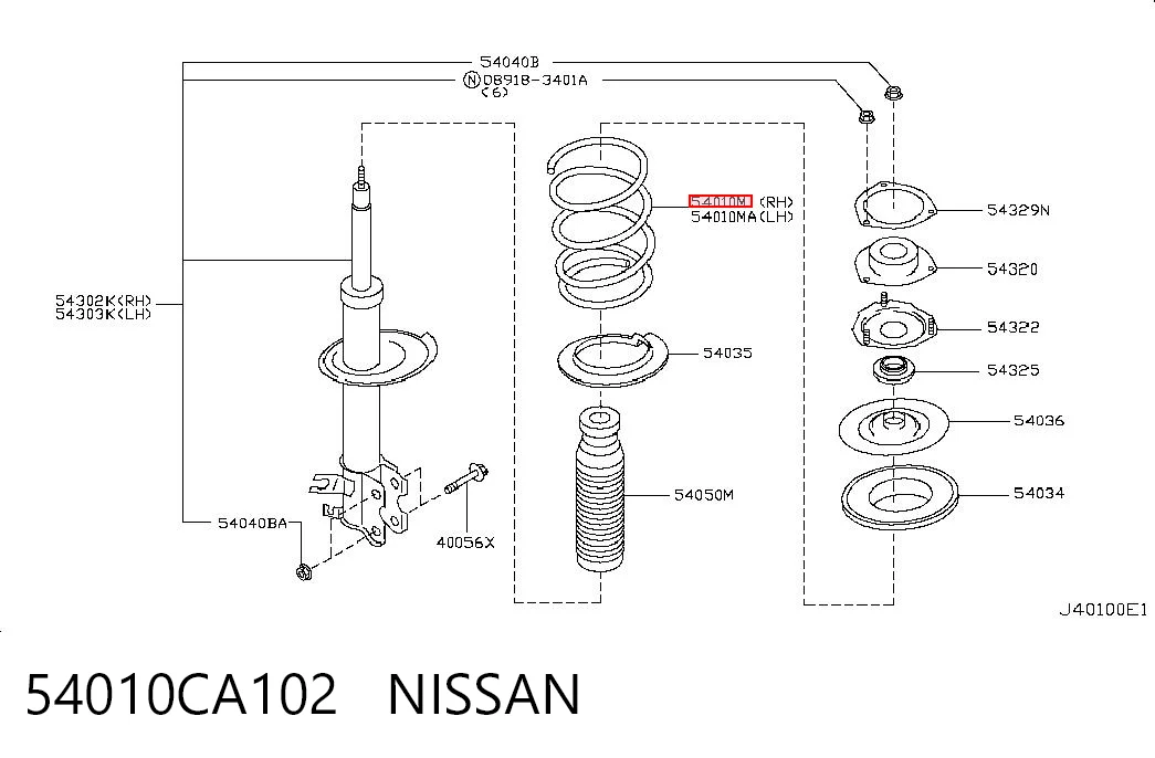 Купити Пружина передня Nissan Murano  Z50