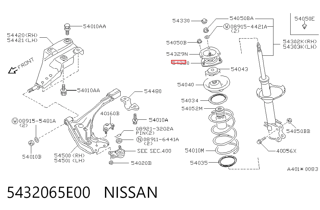  Опора амортизатора переднього Nissan Serena 
