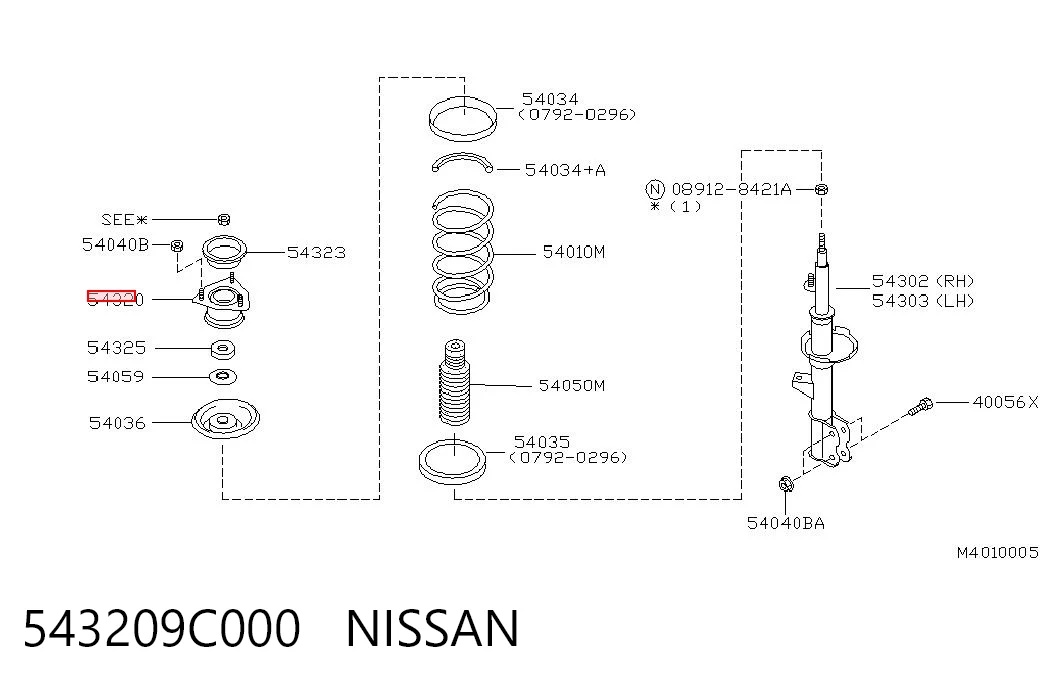  Опора амортизатора переднього Nissan Vanette 