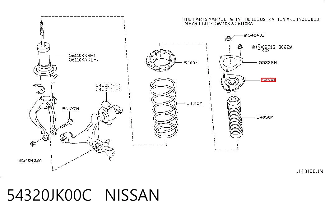 54320JK00C Nissan/Infiniti Кріплення переднього амортизатора