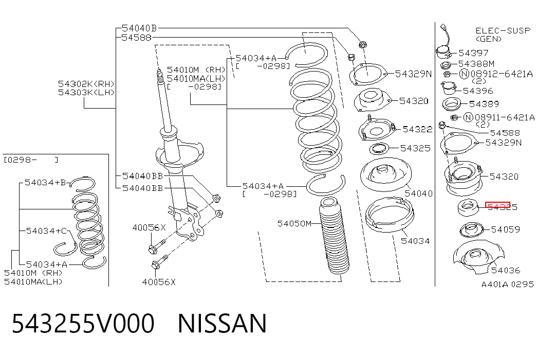 SA543255V000 Sensen Підшипник опори амортизатора