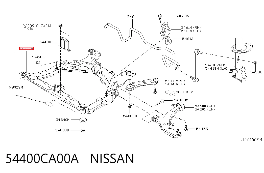 Підрамник передньої підвіски Nissan Murano позашляховик (Z50) (2002 - 2007) ціна, від 85.03 USD