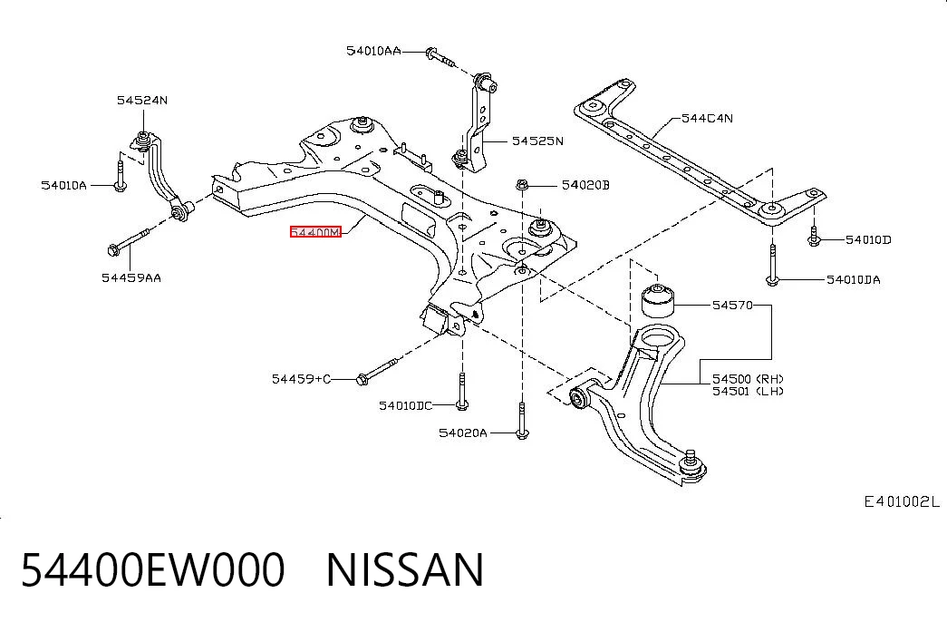 Передня балка на Nissan Tiida ASIA C11