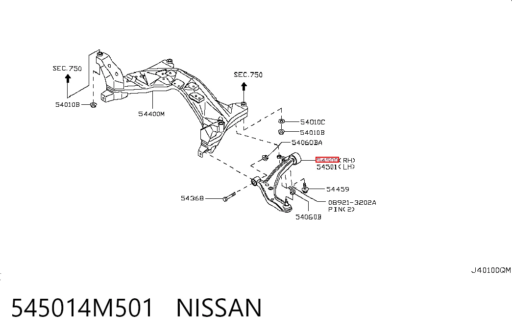 Купити Важіль передньої підвіски нижній, правий Nissan Almera CLASSIC B10RS
