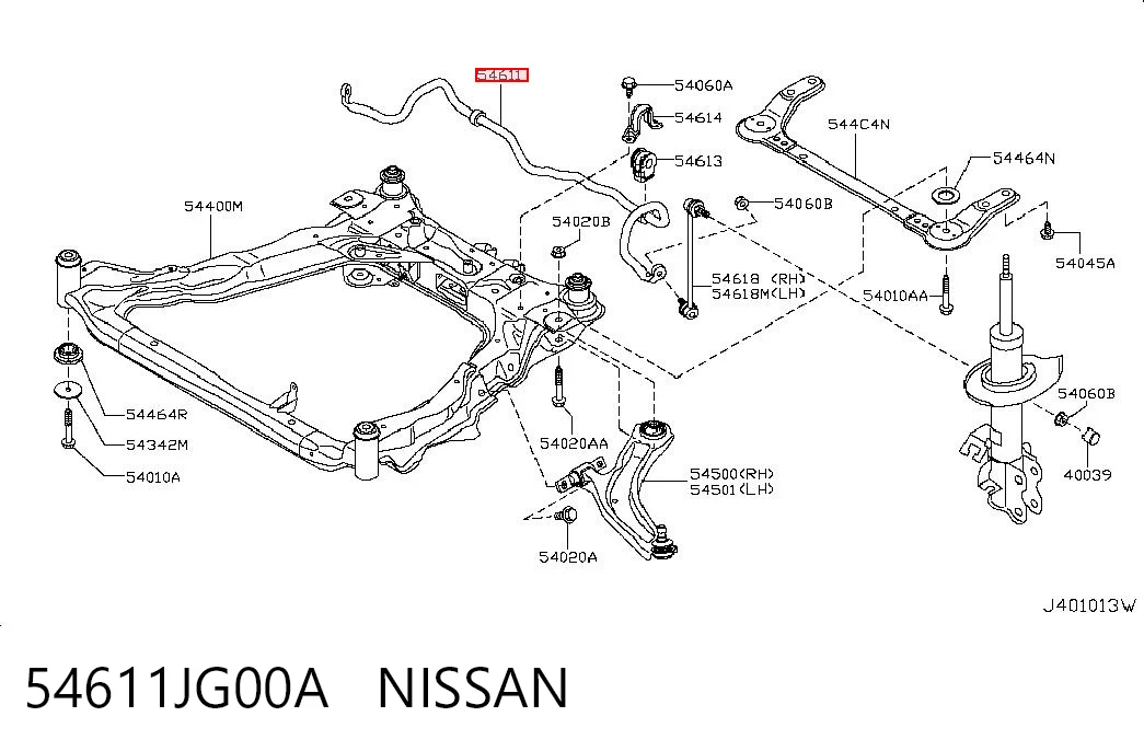 Стабілізатор передньої підвіски на Nissan Qashqai I J10