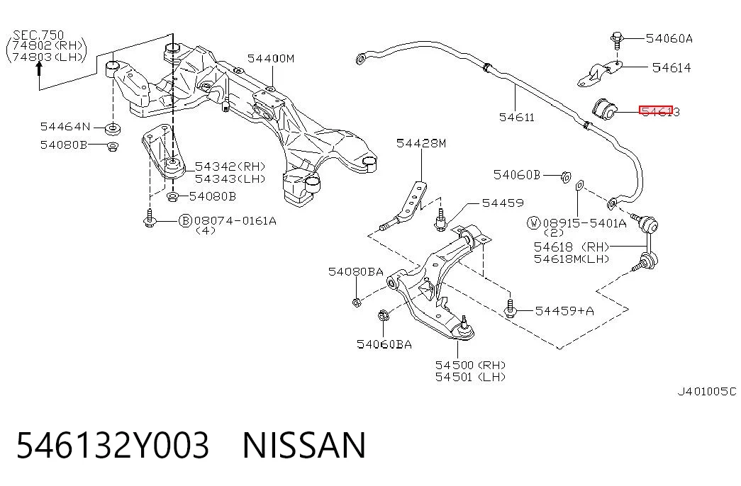 J71025 Japan Cars Втулка стабілізатора переднього