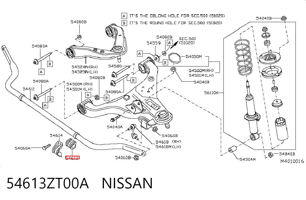 54613ZT00A Nissan/Infiniti Втулка стабілізатора переднього