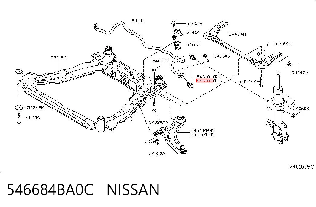 546684BA0C Nissan/Infiniti Яйця стабілізатора переднього