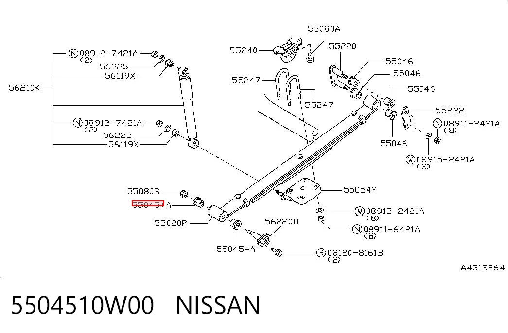 NMS2364 NIPPON MOTORS Сайлентблок задньої ресори, передній