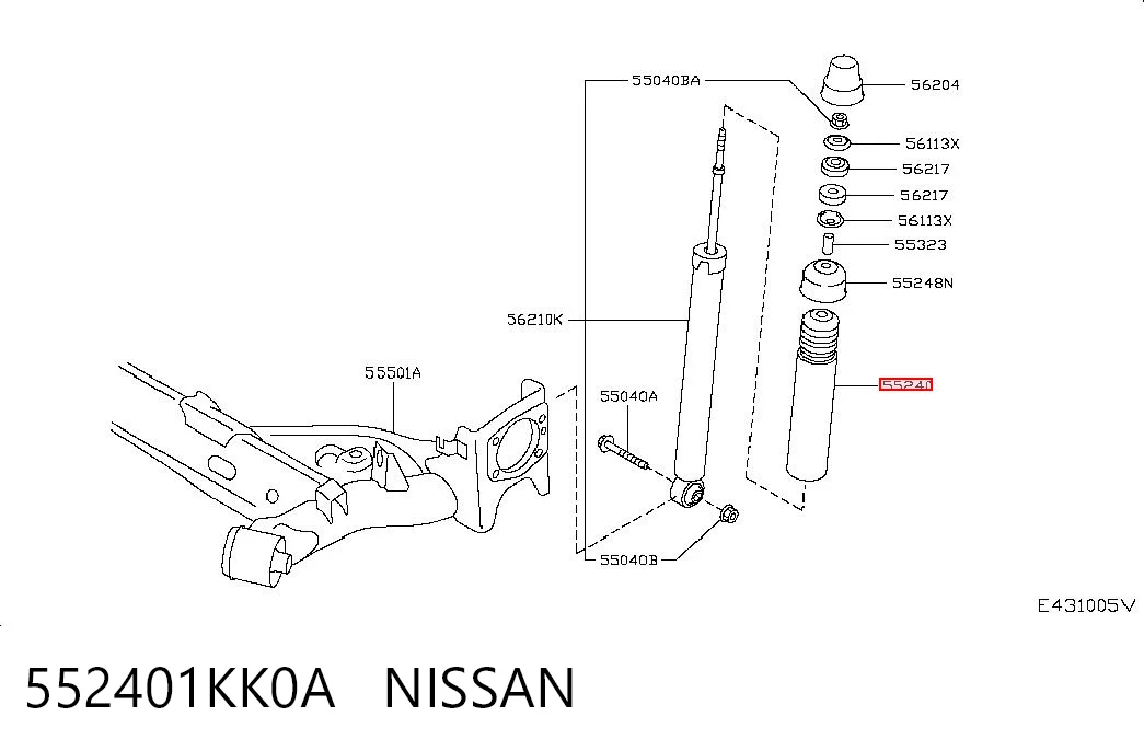  Відбійник заднього амортизатора Nissan JUKE 