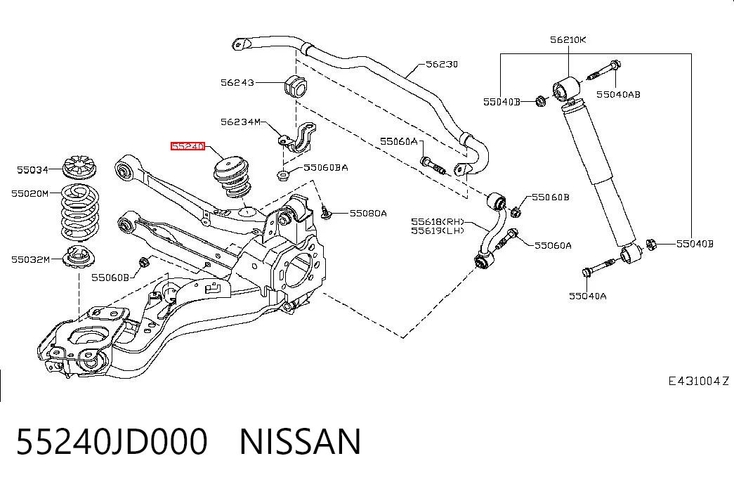 55240JD000 Nissan/Infiniti Буфер заднього амортизатора