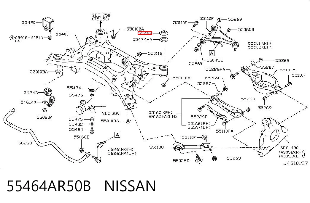 55464AR50B Nissan/Infiniti