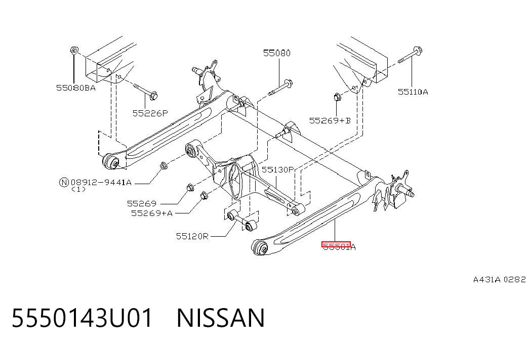 Балка задньої підвіски поперечна Nissan Maxima седан (A32) (1994 - 2000) ціна, від 126.70 USD
