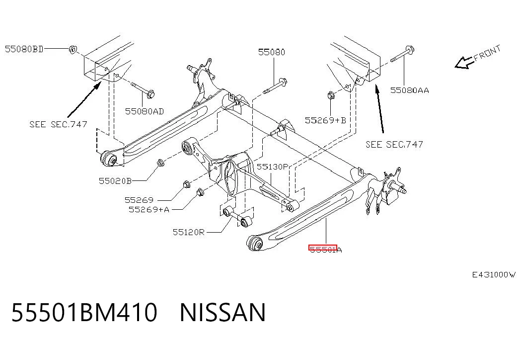 Балка задньої підвіски поперечна Nissan Almera II хетчбек (N16) (2000 - 2006) ціна, від 42.37 USD