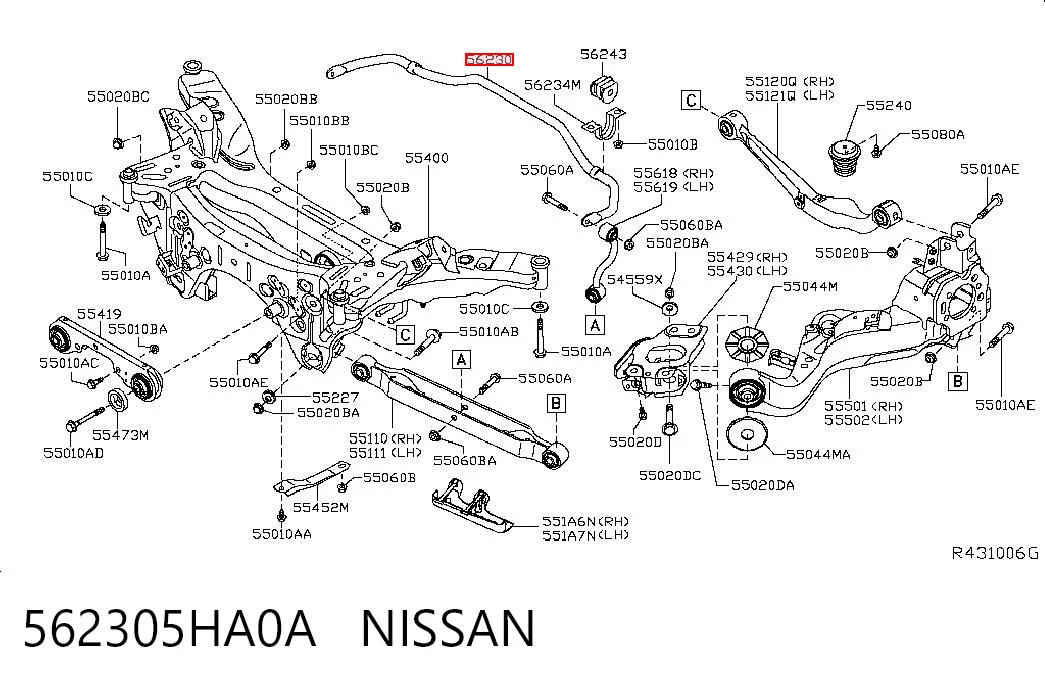 Стабілізатор задньої осі Nissan Rogue позашляховик (T32U) (2013 - 2020) ціна, від 15.31 USD