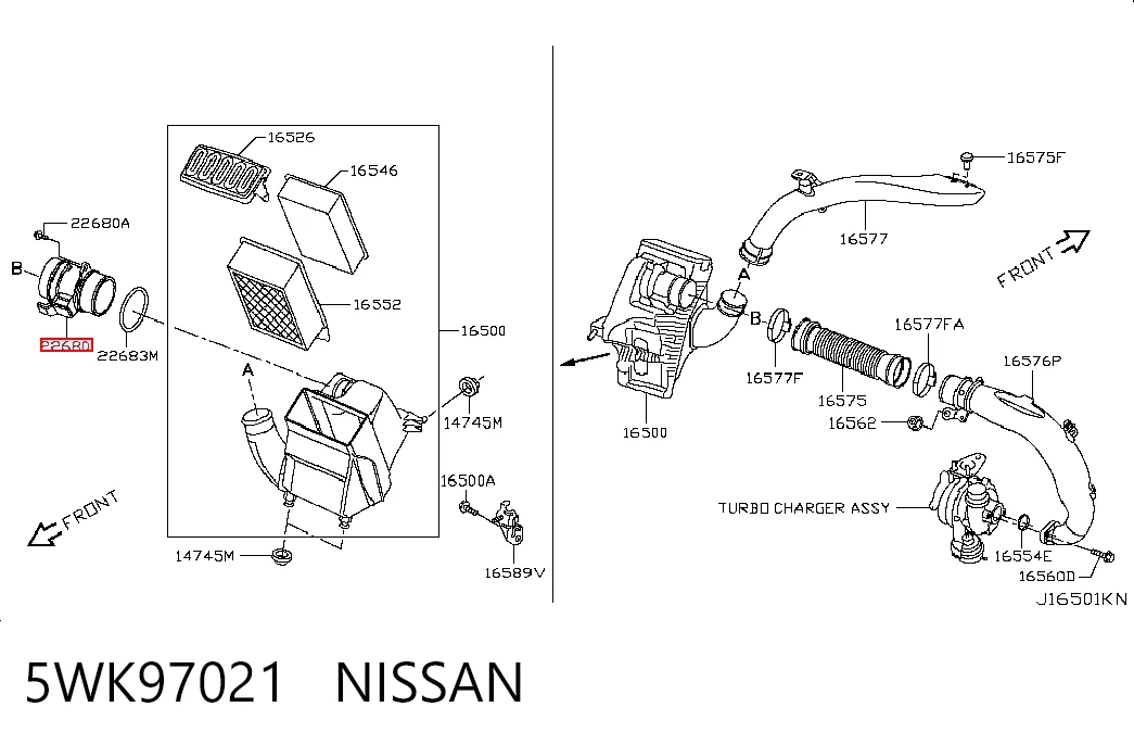 5WK97021 Nissan/Infiniti Датчик витрати повітря