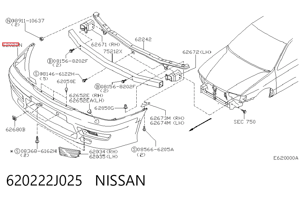 Бампер на авто Nissan Primera седан (P11) (1996 - 2002) ціна, від 52.95 USD