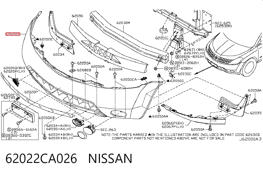 Бампер на авто Nissan Murano позашляховик (Z50) (2002 - 2007) ціна, від 49.55 USD