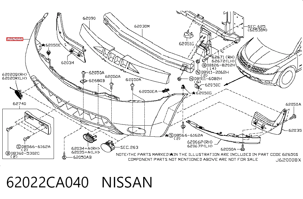 Купити Передній бампер Nissan Murano  Z50
