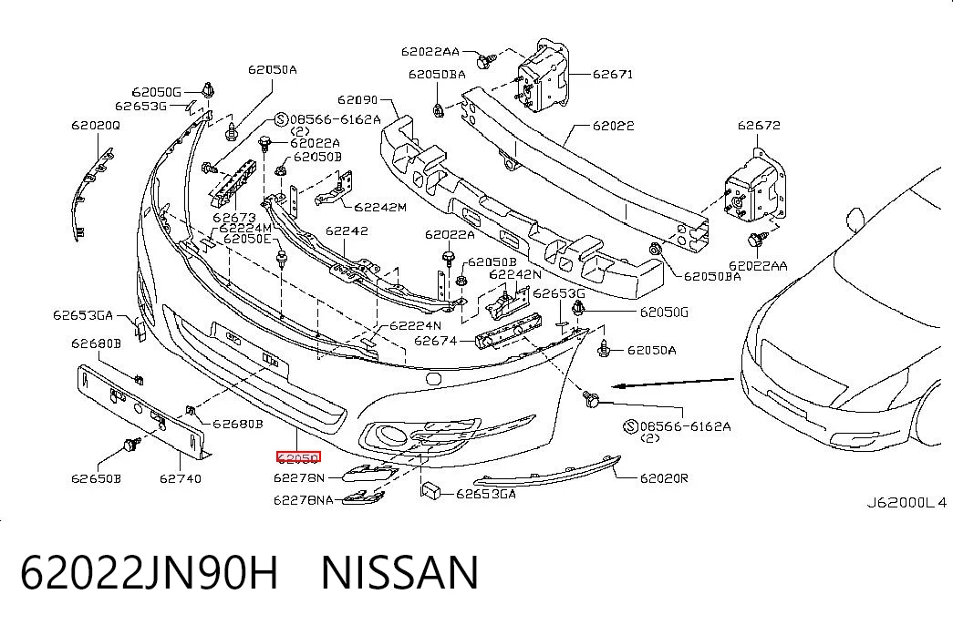 Бампер передній в зборі на Nissan Teana  J32
