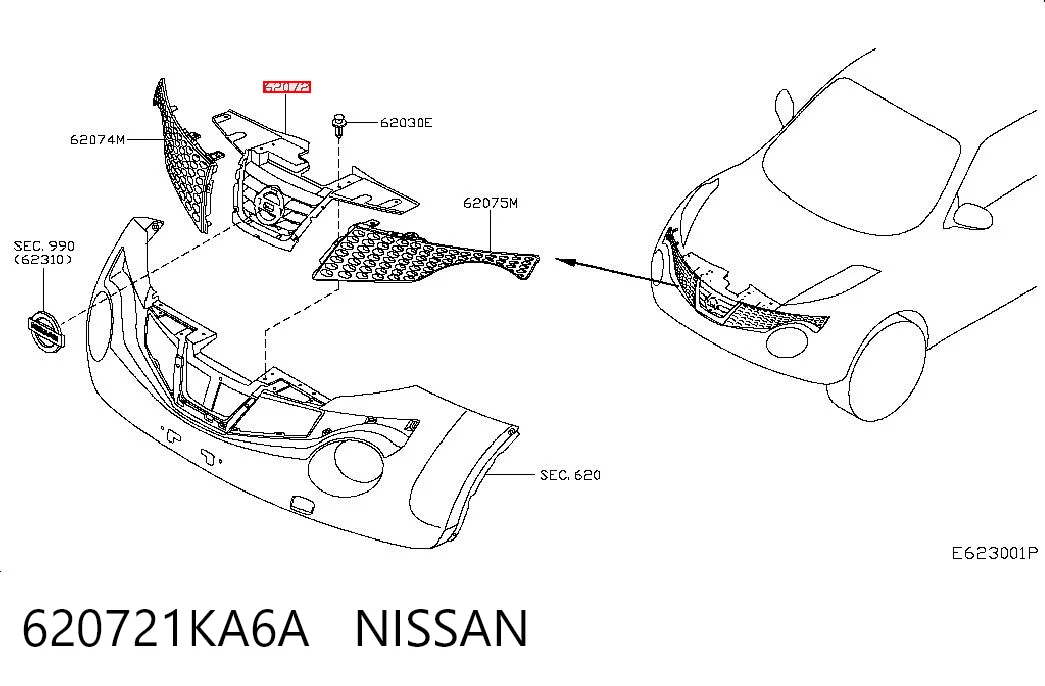 Облицювання радіатора Nissan JUKE JPN хетчбек (F15) (2010 - 2019) ціна, від 131.95 USD